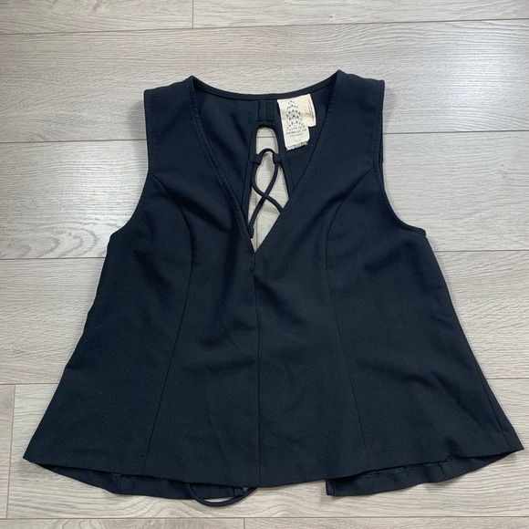 Free People Black Andrea Tie Back Top - Picture 3 of 8